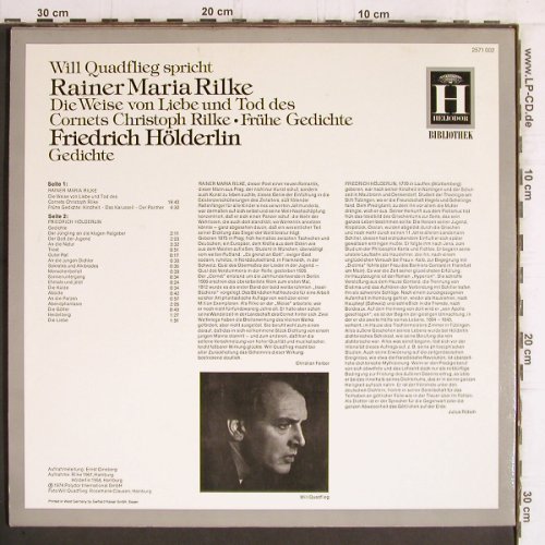 Quadflieg,Will: spricht R.M.Rilke & Fr.Hölderlin, Heliodor(2571 002), D, Mono, 1974 - LP - Y6198 - 6,00 Euro