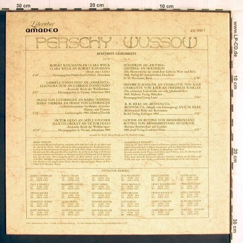 Perschy,Maria / Klausjürgen Wussow: Berhmte Liebesbriefe, Amadeo(AVRS 1530), A, 1986 - LP - Y6199 - 7,50 Euro