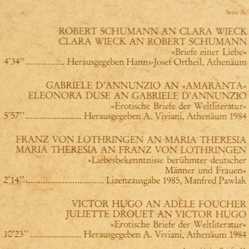 Perschy,Maria / Klausjürgen Wussow: Berhmte Liebesbriefe, Amadeo(AVRS 1530), A, 1986 - LP - Y6199 - 7,50 Euro