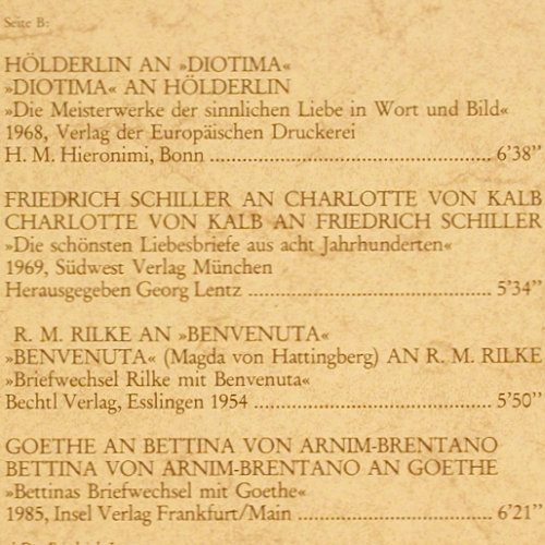 Perschy,Maria / Klausjürgen Wussow: Berhmte Liebesbriefe, Amadeo(AVRS 1530), A, 1986 - LP - Y6199 - 7,50 Euro