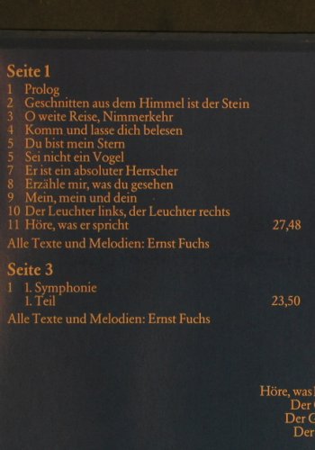 Fuchs,Ernst: Gesänge von Jahve u.E.F., Foc, CBS(96005), A, Booklet, 1980 - 2LP - Y6255 - 10,50 Euro