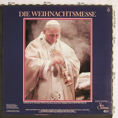 Papst Johannes Paul II: Die Weihnachtsmesse, Foc, Vox Christiana(VCH PP1), D, 1980 - LP - Y6256 - 7,50 Euro