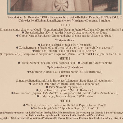 Papst Johannes Paul II: Die Mitternachtsmesse,Weihnachtsbot, Vox Christiana(VCH PP2), D, 1980 - 2LP - Y6257 - 9,00 Euro