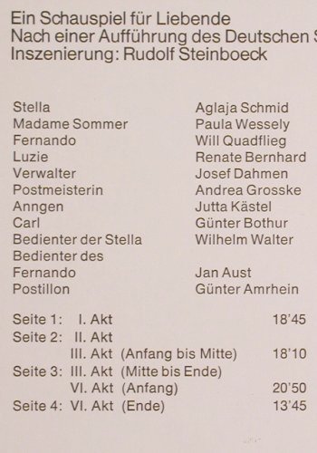 Stella - J.W.von Goethe: Ein Schauspiel für Liebende, Foc, Heliodor(2759 002), D, Ri, 1966 - 2LP - Y6271 - 9,00 Euro