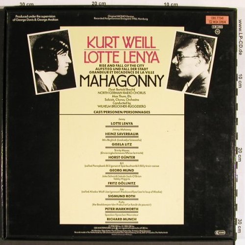 Mahagonny: Kurt Weill, Box (1956), CBS (77 341), D, Ri, 1983 Typ: 3LP Best.-Nr.: Y6313 Preis: 17,50 Euro