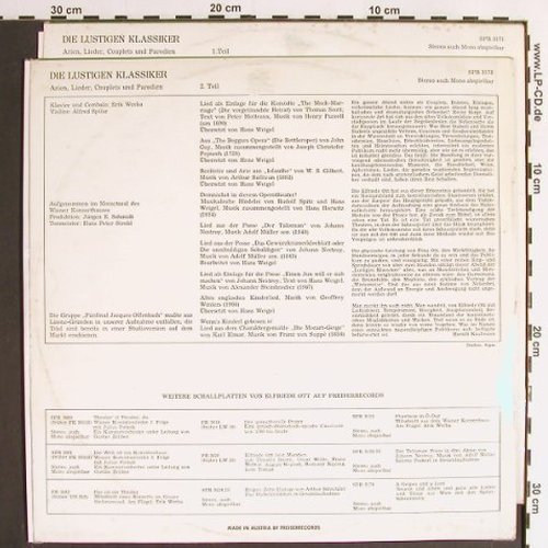 Ott,Elfriede: Die lustigen Klassiker Teil 1 und 2, Preiser Rec. (SPR 3171/72), A Typ: LP*2 Best.-Nr.: Y6385 Preis: 14,00 Euro