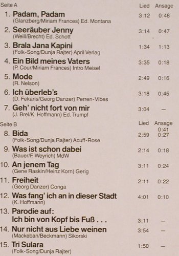 Rajter,Dunja: Und wenn dann der Kopf fällt..sag', ZYX-Kleinkunst(22004), D, 1985 - LP - Y6398 - 9,00 Euro