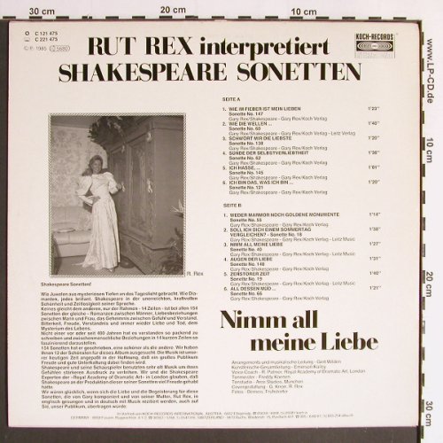 Rex,Rut: Nimm all meine Liebe,Shakespeare..., Koch(C 121 475), A, 1985 - LP - Y6401 - 6,00 Euro