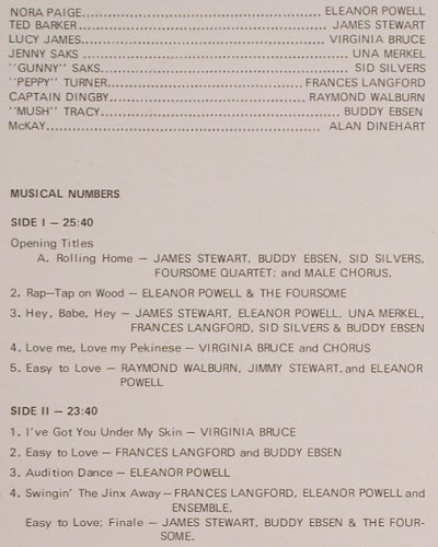 Powel,Eleanor / James Stewart: Born to Dance (1936), Classic Int.Filmmusikal(C.I.F. 3001), US,  - LP - Y6452 - 7,50 Euro
