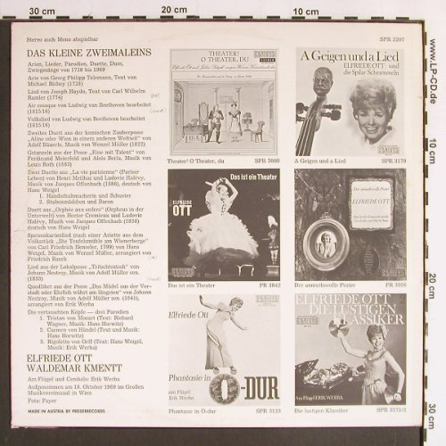 Ott,Elfriede - Waldemar Kmentt: Das kleine Zweimaleins(Eric Werba), Preiser Records (SPR 3207), A, 1969 Typ: LP Best.-Nr.: Y6456 Preis: 7,50 Euro