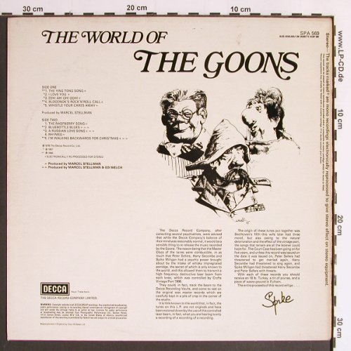 Goons, the: The World of, m-/vg+ (1956-57), Decca (SPA 569), UK, Ri, 1978 Typ: LP Best.-Nr.: Y6461 Preis: 6,00 Euro