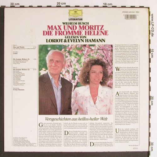Busch,Wilhelm: Max und Moritz/Die fromme Helene, D.Gr. Literatur(429 210-1), D, 1989 - LP - Y6467 - 7,50 Euro