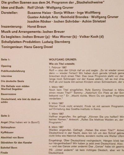 Stachelschweine: Deutschland Deutschland u.anderem.., Philips(wie neu) (844 316 PY), D, Live, 1968 Typ: LP Best.-Nr.: Y6514 Preis: 20,00 Euro