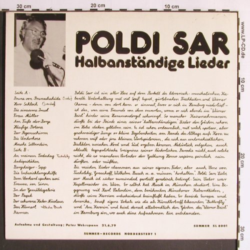 Poldi Sar: Halbanständige Lieder, Summer(SL 8001), D, 1979 - LP - Y6550 - 7,50 Euro