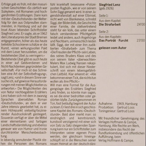 Deutschstunde: von Siegfried Lenz gelesen, D.Gr. Wort Resonance (2571 113), D, Ri, 1970 Typ: LP Best.-Nr.: Y6605 Preis: 6,00 Euro