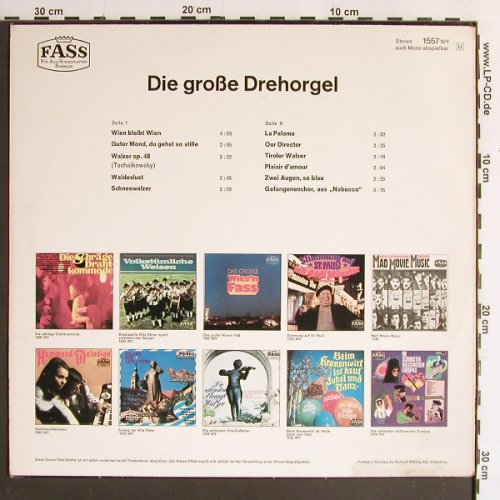 De Drie Pruiken: Die gr.Drehorgel, G.Perlee,Holland, Fass(1557), D, 1.1vg+,  - LP - Y6656 - 4,00 Euro