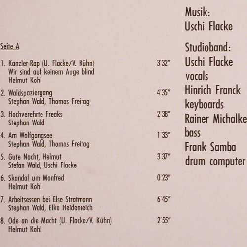 Ich Bin Kohl, mein Herz in rein: Die Platte zur Wende, E.Heidenreich, T+K (08-5609), D, 1984 Typ: LP Best.-Nr.: Y6722 Preis: 5,00 Euro