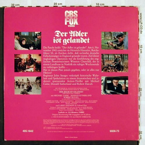Der Adler ist gelandet: Bildplatte Laser Vision (2 Platten), CBS-Fox(9006-73), UK, 1983 - Video - Y6744 - 12,50 Euro