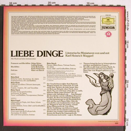 Waggerl,Karl Heinrich: Liebe Dinge.Litera.Miniaturen(1962), D.Gr. Junior(2546 009), D,Ri,  - LP - Y6816 - 5,00 Euro