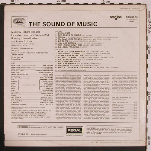 Sound of Musik: Soundtrack Rodgers / Hammerstein, Regal Starline(SRS 5003), UK, Ri, 1966 - LP - Y68 - 6,00 Euro