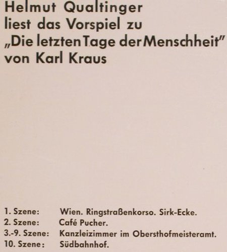 Qualtinger,Helmut: Die letzten Tage der Menschheit, Lebendiges Wort(LW 18), A,Mono, 1964 - LP - Y6921 - 14,00 Euro