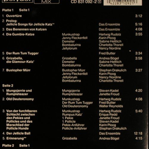 Cats: Deut.ges.Aufn.a.d.HH.Operettenhaus, Polydor(831 092-1), D, Ri, 1986 - 2LP - Y7010 - 9,00 Euro