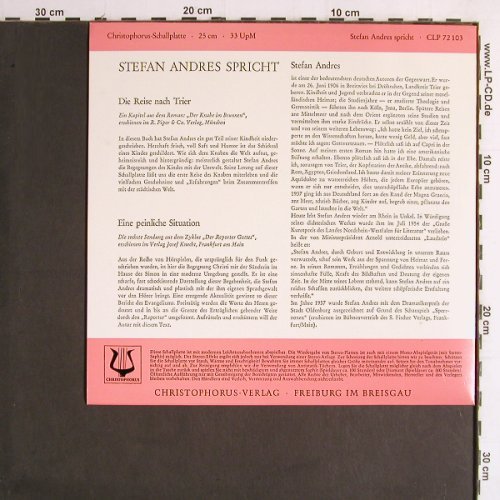 Andres,Stefan: Die Reise nach Trier/peinlicheSitua, Christophorus (CLP 72 103), D Typ: 10" Best.-Nr.: Y7058 Preis: 7,50 Euro