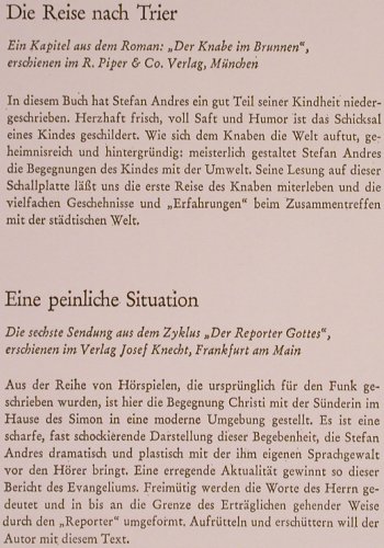 Andres,Stefan: Die Reise nach Trier/peinlicheSitua, Christophorus (CLP 72 103), D Typ: 10" Best.-Nr.: Y7058 Preis: 7,50 Euro