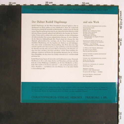 Hagelstange,Rudolf: Zum Venezianischen Credo, Christophorus(CLP 71 589), D,  - 10inch - Y7061 - 7,50 Euro
