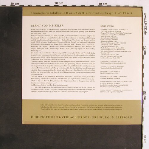 von Heiseler,Bernt: Der Choral / Katharina, Christophorus (CLP 75 411), D Typ: 10" Best.-Nr.: Y7062 Preis: 7,50 Euro
