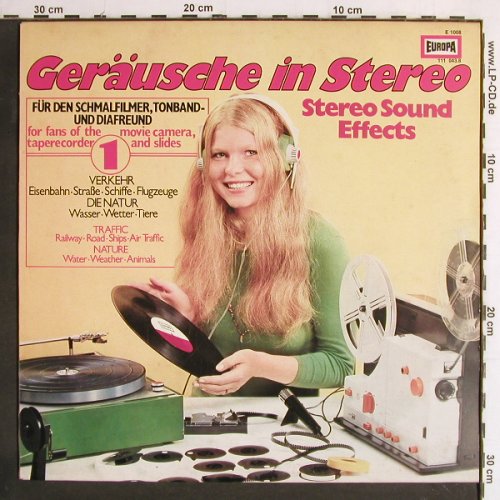 Geräusche in Stereo: 1 - Verkehr / Natur, Europa(E 1008), D, 1973 - LP - Y7085 - 5,00 Euro