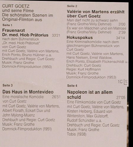 Goetz,Curt und seine Filme: Die schönsten Szenen O-Ton, Foc, Odeon(134-32 618/19), D,  - 2LP - Y7172 - 9,00 Euro