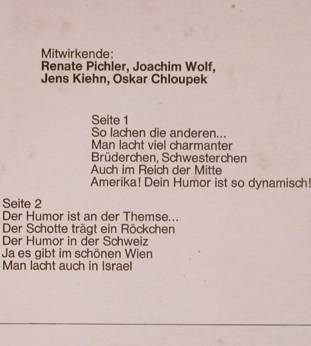 Andere Länder andere Witze: Renate Pichler,Joachim Wolf..., Europa (E 414), D, m-/vg+ Typ: LP Best.-Nr.: Y7197 Preis: 5,00 Euro