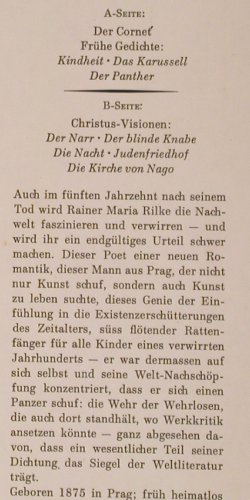Rilke,Rainer Maria: Cornet/FrüheGedichte/Chist.Visionen, D.Gr.(43 080), D - Mono, 1966 - LP - Y7304 - 12,50 Euro