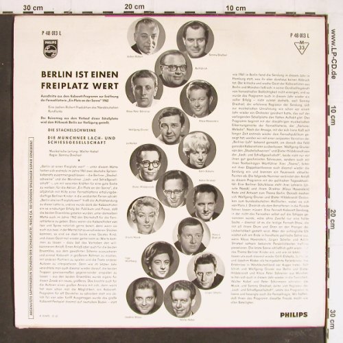 Stachelschweine/Münchener Lach...: 1962Berlin ist einen Freiplatz Wert, Philips, Mono (P 48 053 L), D,vg-/vg+, 1962 Typ: LP Best.-Nr.: Y7329 Preis: 9,00 Euro