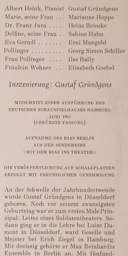 Gründgens,Gustaf: In Hermann Bahr: das Konzert, D.Gr.(43 060), D, Mono, 1964 - LP - Y7398 - 9,00 Euro