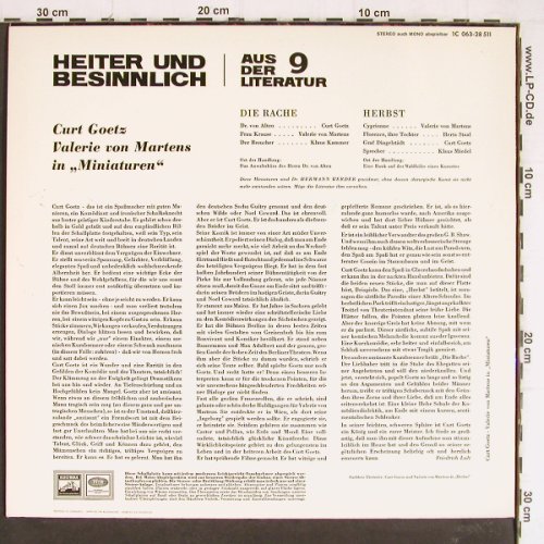 Goetz,Curt & Valerie von Martens: Heiter und Besinnlich Folge 9, EMI / Electrola(C 063-28 511), D,  - LP - Y7554 - 6,00 Euro