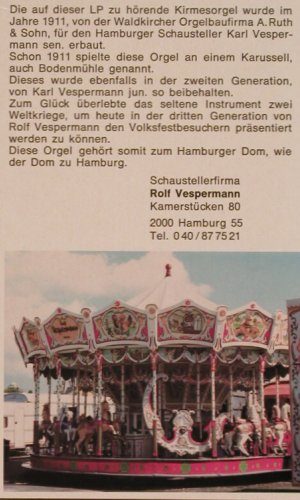 Hamburger Dom Orge l- R.Vespermann: 35 Ruth & Sohn Konzertorgel, Hor Musik Bonn(CM 2066), D,  - LP - Y7558 - 7,50 Euro