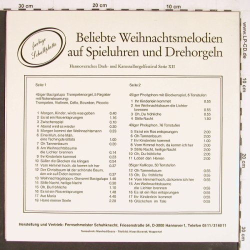 Hannoversches Dreh-und Karussell-: orgelfestival, Serie XII, Foc, FernsehmeisteSchuhknecht (Record/2), D, m /vg+ Typ: LP Best.-Nr.: Y7598 Preis: 7,50 Euro