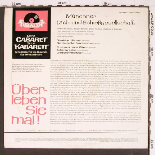 Münchner Lach-u.Schießgesellschaft: Überleben Sie mal !, vg+/vg+, Polydor (SLPHM 237 087), D, 1962 Typ: LP Best.-Nr.: Y7716 Preis: 7,50 Euro