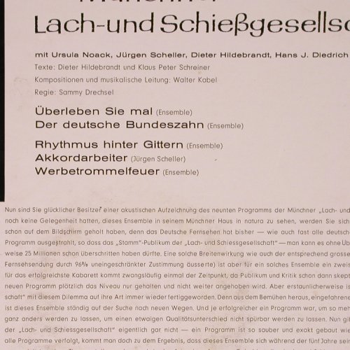 Münchner Lach-u.Schießgesellschaft: Überleben Sie mal !, vg+/vg+, Polydor (SLPHM 237 087), D, 1962 Typ: LP Best.-Nr.: Y7716 Preis: 7,50 Euro