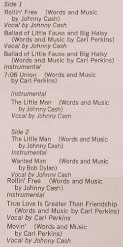 Little Fauss and Big Halsy: Cash, Perkins, Tennessee Three, CBS (S 70087), UK, 1971 Typ: LP Best.-Nr.: Y7725 Preis: 9,00 Euro