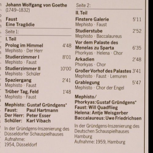 Gründgens,Gustaf: Der Mephisto, D.Gr.(2571 103), D, 1980 - LP - Y7788 - 6,00 Euro