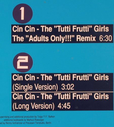 Tutti Frutti - Girls: Cin Cin *3,Adults Only rmx,TolgaFFB, Edelton (EDL 2533-0), D, 1990 Typ: 12" Best.-Nr.: Y7809 Preis: 3,00 Euro