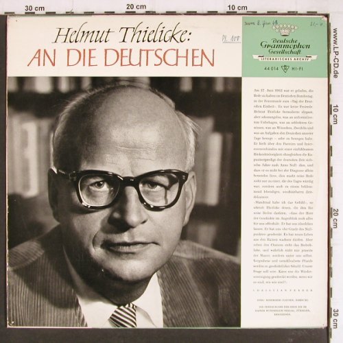 Thielicke,Helmut: An die Deutschen,17.Juni 1962 Bonn, D.Gr.(44 014), D,Ri, woc,  - LP - Y7876 - 9,00 Euro
