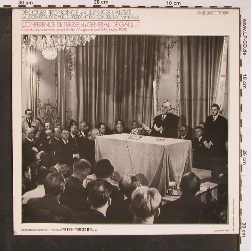 De Gaulle,Charles - Sa Voix: Discours d'Alger / Conf. de Presse, Path(C062-11368), F (1958),  - LP - Y788 - 9,00 Euro
