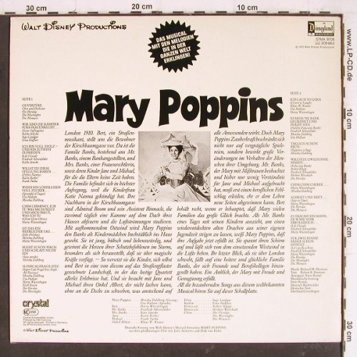 Mary Poppins: Walt Disney's,i.deutsch,Filmfassung, Disneyland/Crystal (STMA 9708), D, 1973 Typ: LP Best.-Nr.: Y7971 Preis: 7,50 Euro