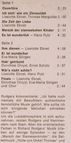 Der König und ich/The King and I: Musical in 2 Akten, Club Ed., Philips(60 689 P.9), D, 1967 - 10inch - Y8008 - 6,00 Euro