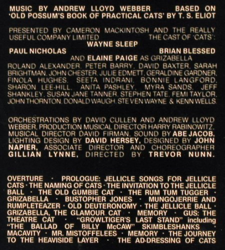 Cats: Music by Andrew Lloyd Webber,Foc, Polydor(CATX 001), UK, 1981 - 2LP - Y9123 - 7,50 Euro