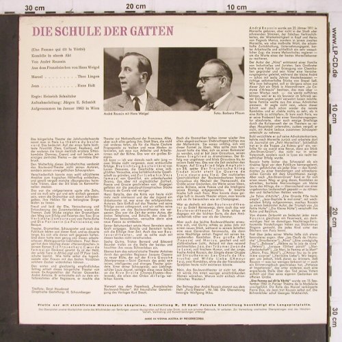 Lingen,Theo - Hans Holt: Die Schule der Gatten,Komödie, Lebediges Wort (LW 10), D, Ri Typ: LP Best.-Nr.: Y9239 Preis: 6,00 Euro
